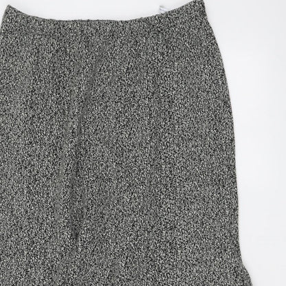 Nightingales Womens Grey Acrylic Trumpet Skirt Size 14 Drawstring