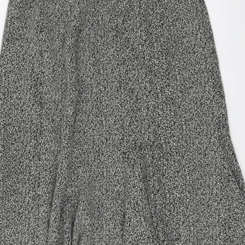 Nightingales Womens Grey Acrylic Trumpet Skirt Size 14 Drawstring