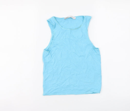 Womens UK Size M Zara Blue Basic Tank