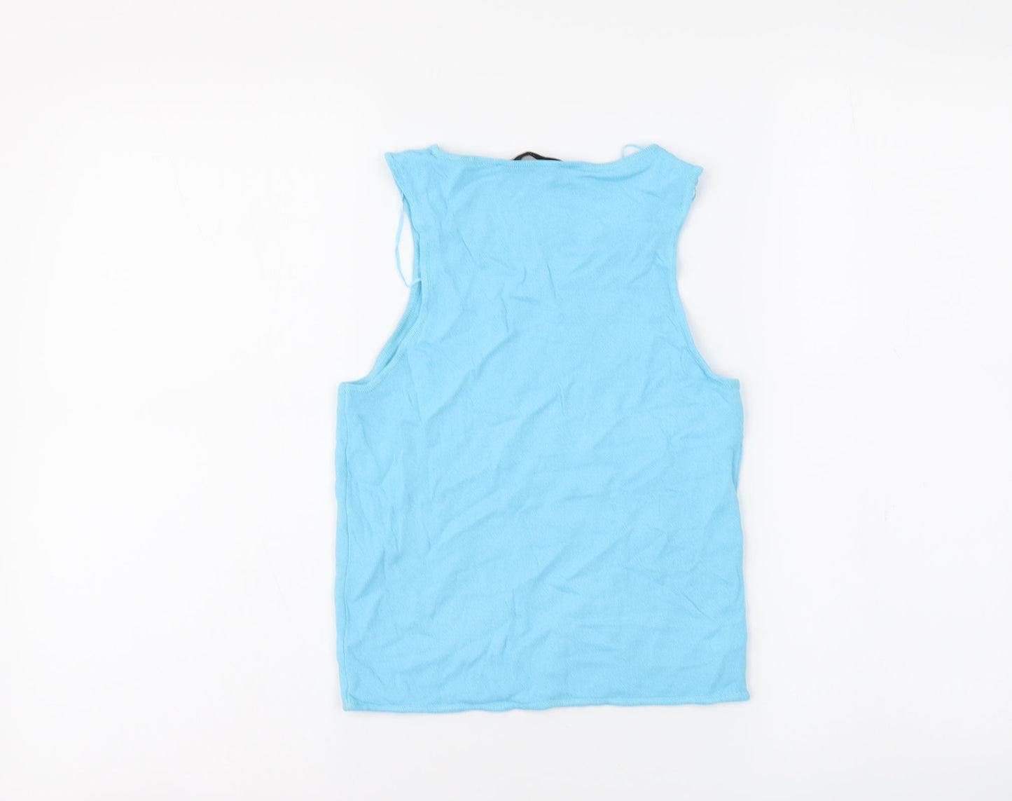 Womens UK Size M Zara Blue Basic Tank