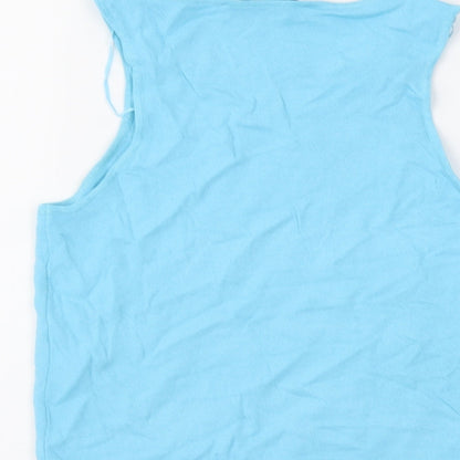 Womens UK Size M Zara Blue Basic Tank