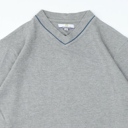 Avenue Mens Grey V-Neck Cotton Pullover Jumper Size M