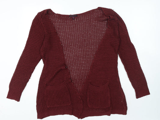Womens UK Size 12 MANDI Red Cardigan Jumper