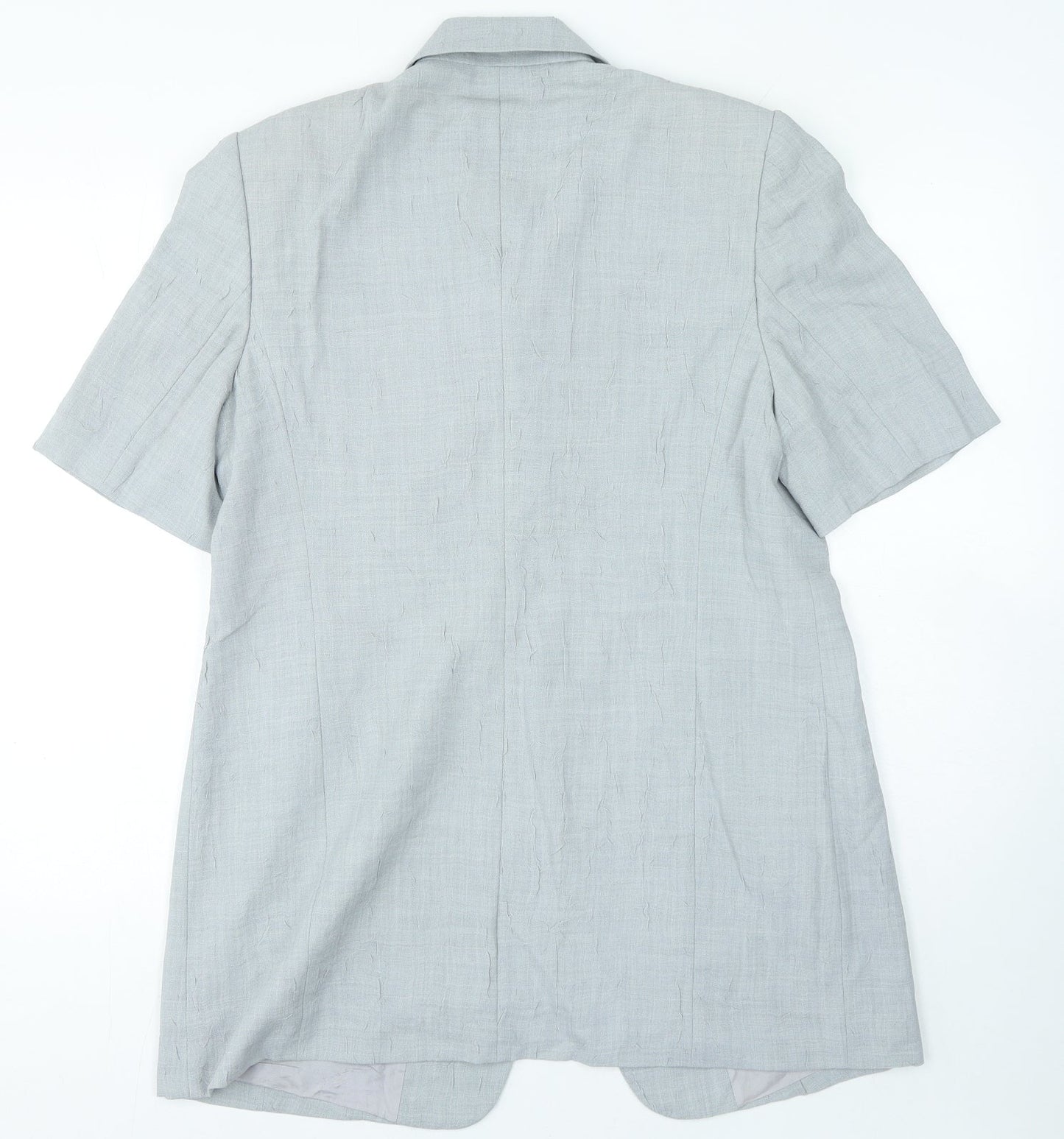 Eugen Klein Womens Grey Polyester Basic Button-Up Size 14 Collared