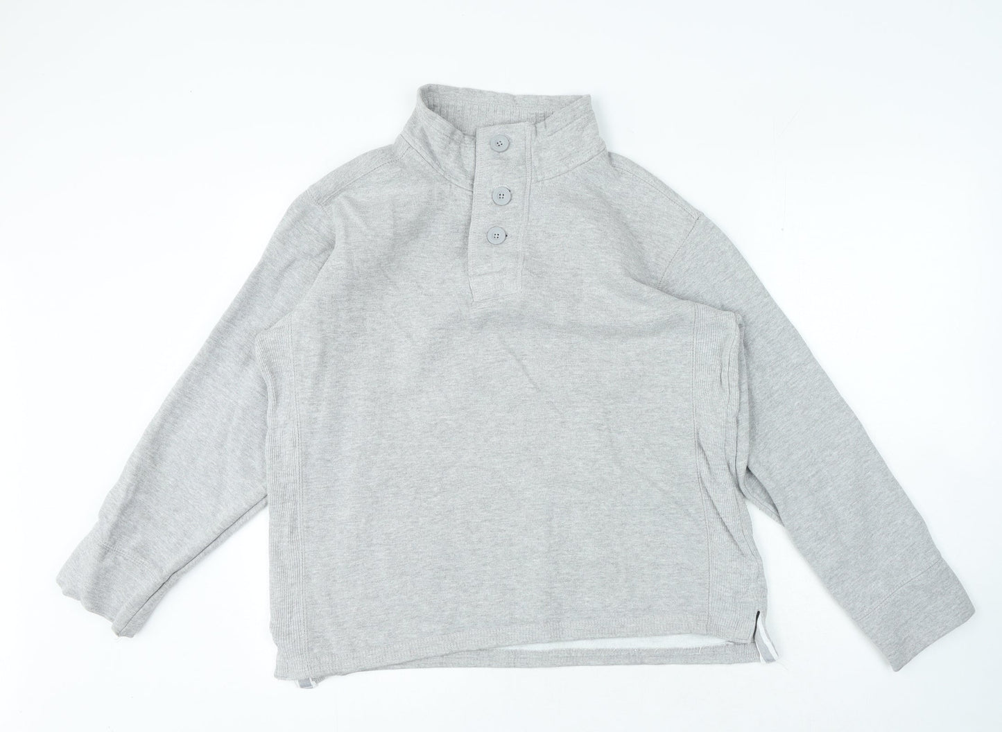 Avenue Womens Grey High Neck Cotton Pullover Jumper Size L