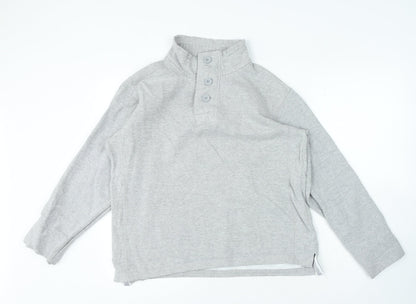 Avenue Womens Grey High Neck Cotton Pullover Jumper Size L