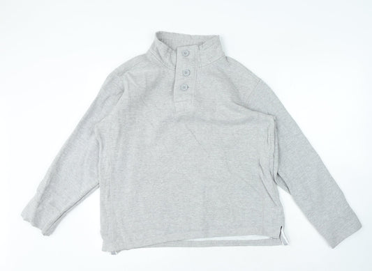 Avenue Womens Grey High Neck Cotton Pullover Jumper Size L