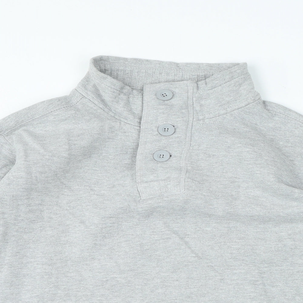 Avenue Womens Grey High Neck Cotton Pullover Jumper Size L