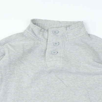 Avenue Womens Grey High Neck Cotton Pullover Jumper Size L