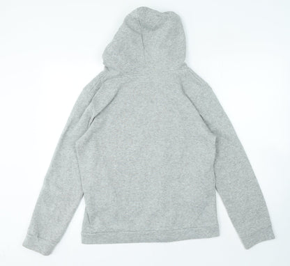 Classic Fashion Womens Grey Polyester Full Zip Hoodie Size M Zip