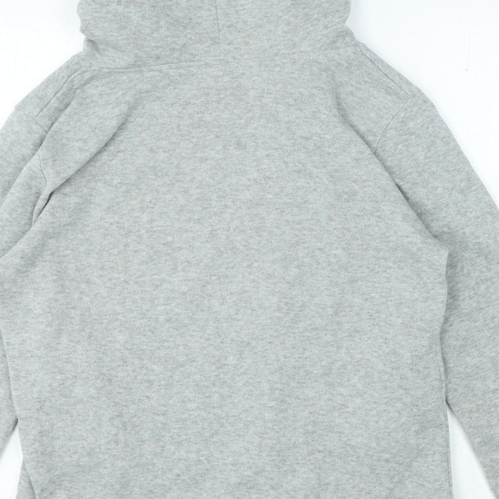 Classic Fashion Womens Grey Polyester Full Zip Hoodie Size M Zip