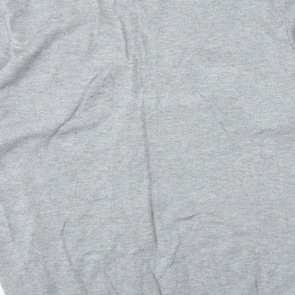 AMARANTO Womens Grey V-Neck Viscose Pullover Jumper Size 16