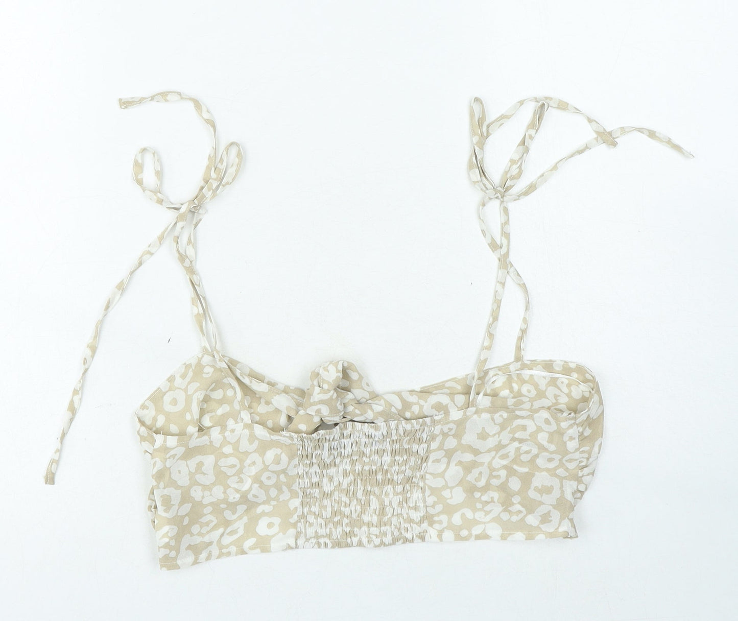 Nasty Gal Womens Beige Animal Print Polyester Basic Blouse Size 12 Sweetheart