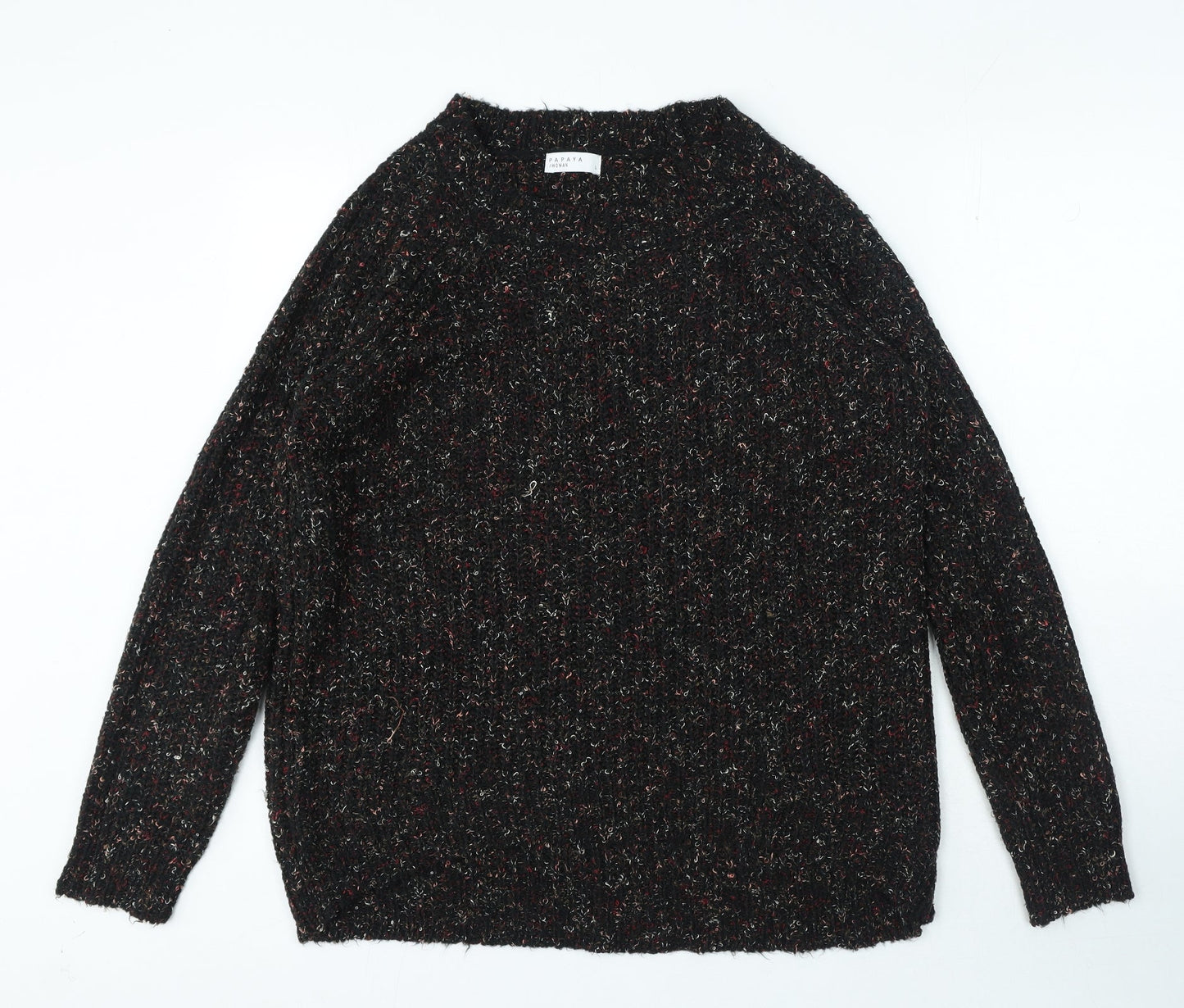Womens UK Size L Papaya Multicoloured Pullover Jumper
