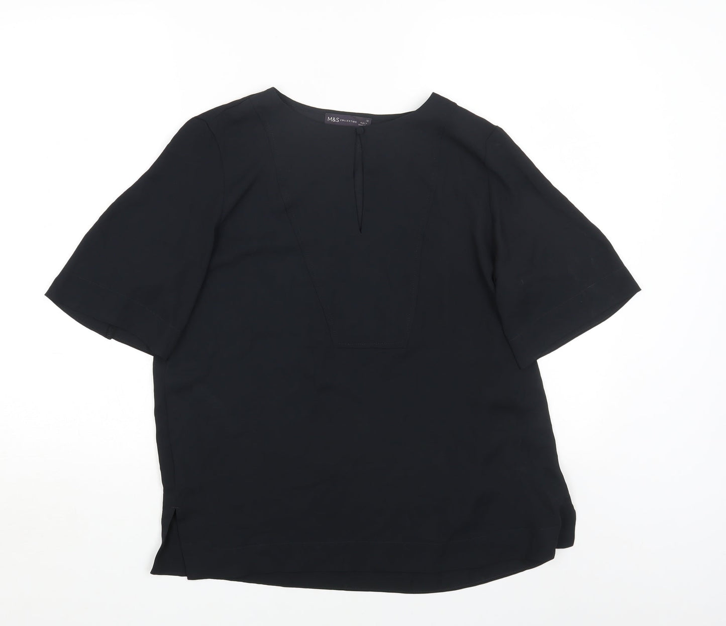 Womens UK Size 12 Marks and Spencer Black Basic Blouse