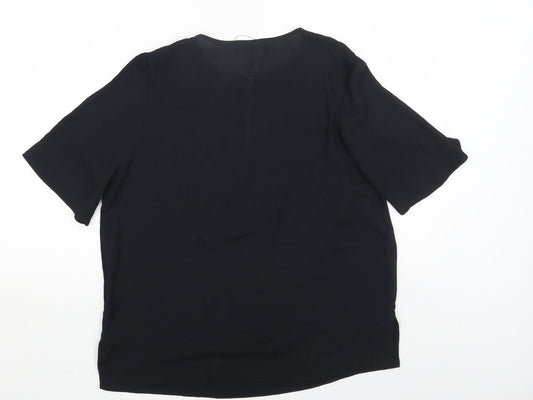 Womens UK Size 12 Marks and Spencer Black Basic Blouse