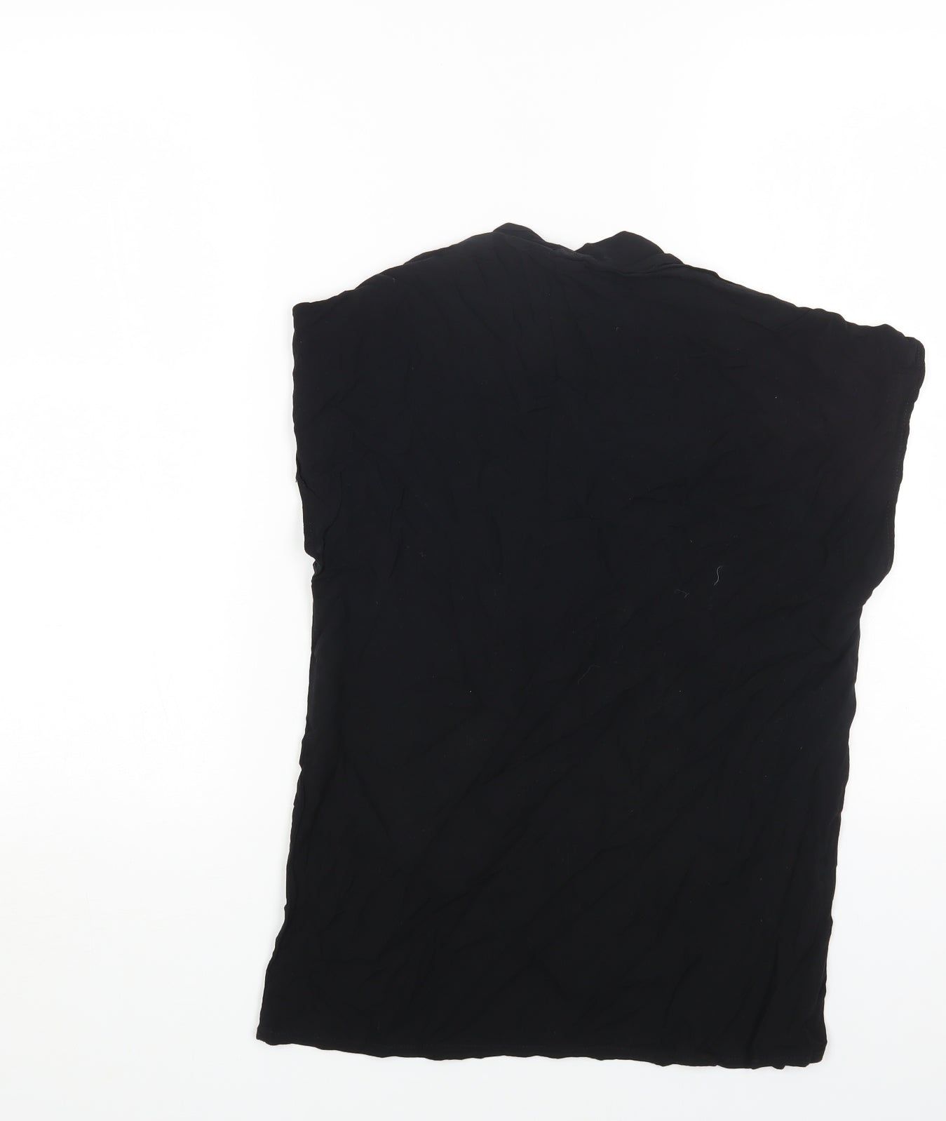 PRO PIA GRANDE Womens Black Viscose Basic T-Shirt Size M V-Neck