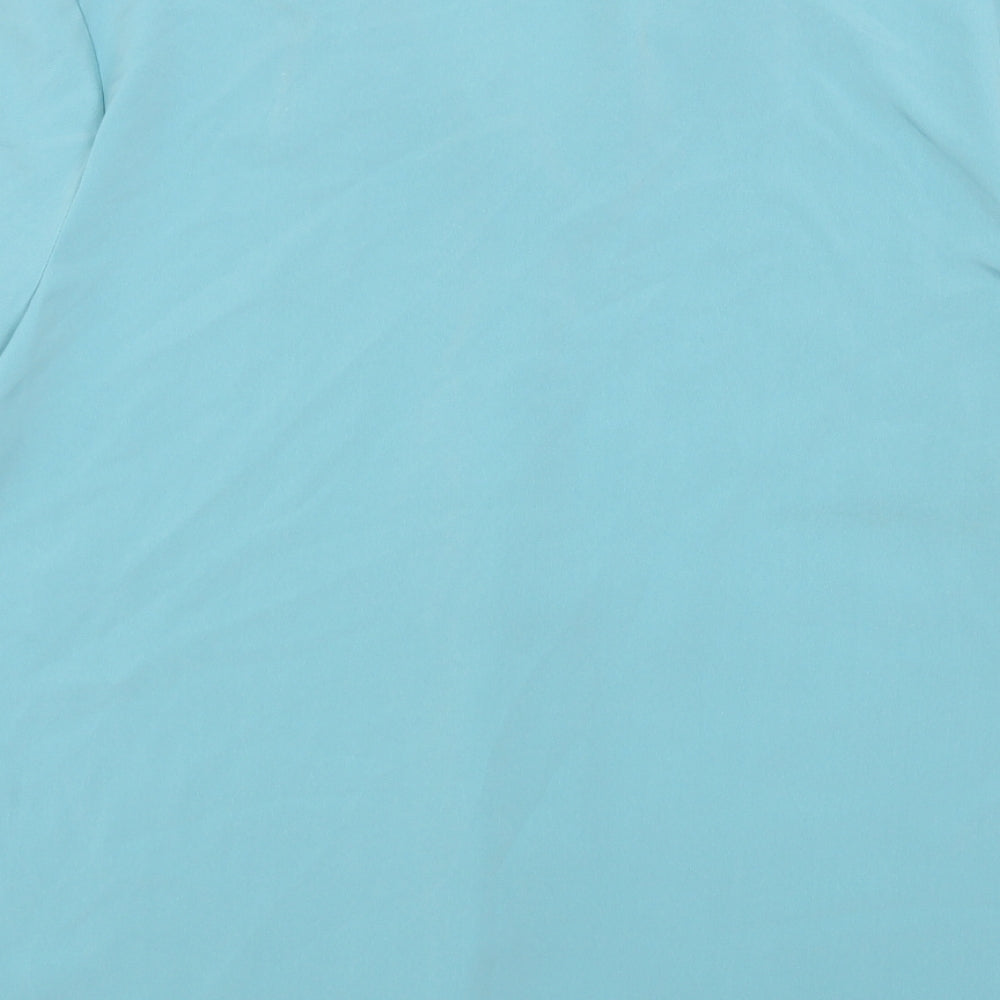 Peaches Womens Blue Polyester Basic Button-Up Size 16 Collared