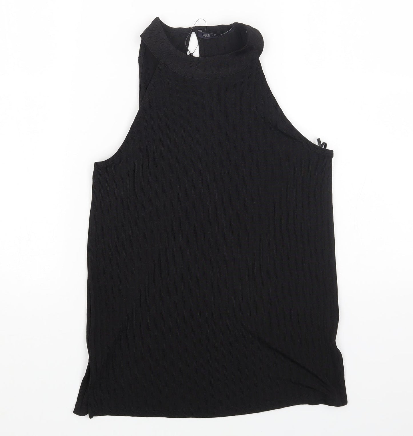 Womens UK Size 6 Marks and Spencer Black Basic T-Shirt