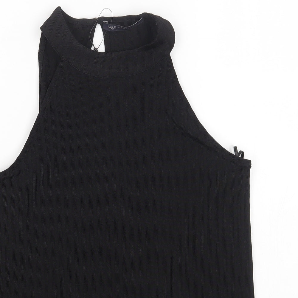 Womens UK Size 6 Marks and Spencer Black Basic T-Shirt