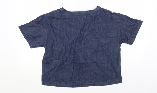 Autograph Womens Black Cotton Basic Polo Size 12 Round Neck