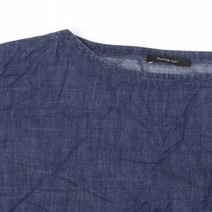 Autograph Womens Black Cotton Basic Polo Size 12 Round Neck