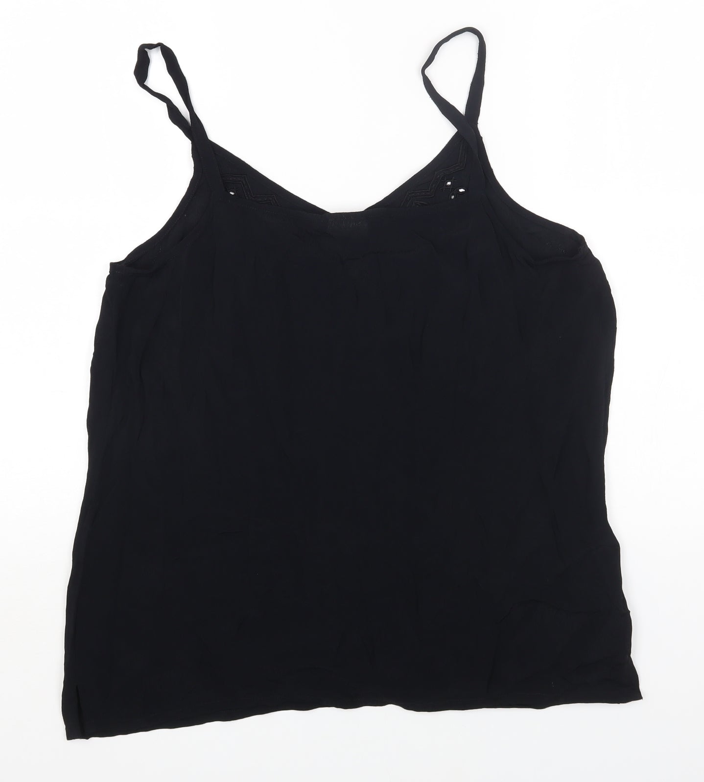 Classics Womens Black Polyester Camisole Blouse Size 18 Scoop Neck