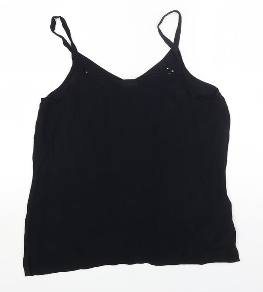 Classics Womens Black Polyester Camisole Blouse Size 18 Scoop Neck