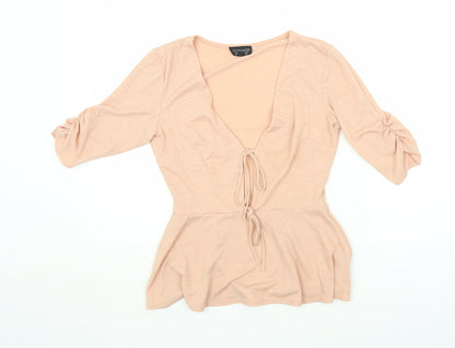 Womens UK Size 6 Topshop Beige Basic Tank