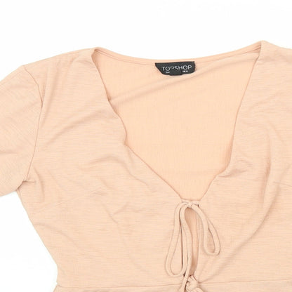 Womens UK Size 6 Topshop Beige Basic Tank