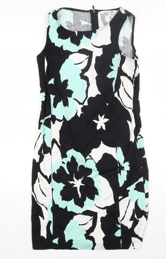 Damsel in a Dress Womens Multicoloured Floral Cotton A-Line Size 8 Round Neck Zip