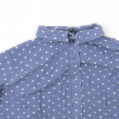 Womens UK Size 10 Divided by H&M Blue Basic Button-Up