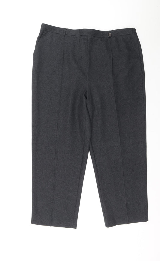 Bonmarché Womens Grey Polyester Trousers Size 20 L38.5 in Regular