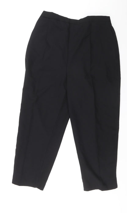 Womens UK Size 20 Preworn Regular Fit  Black Trousers