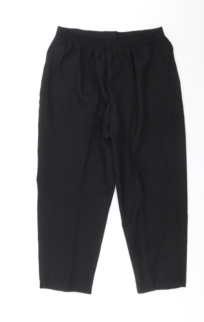 Womens UK Size 20 Preworn Regular Fit  Black Trousers
