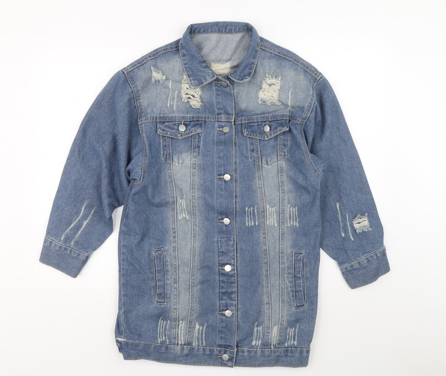 Mens UK Size M Preworn Blue  Button-Up Long Sleeve Casual Shirt