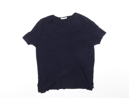 Classic Womens Blue Round Neck Polyamide Pullover Jumper Size 16