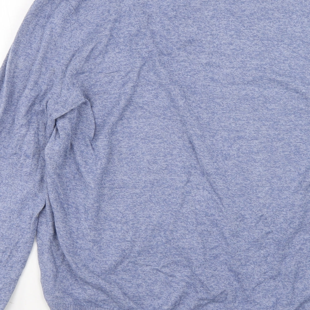 Brave Soul Mens Blue Collared Cotton Pullover Jumper Size L