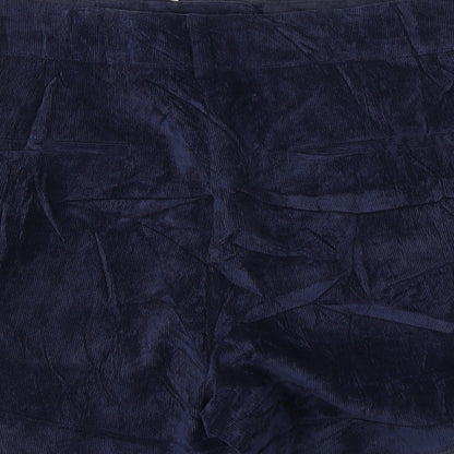 Dunnes Stores Womens Blue Polyester Hot Pants Shorts Size 12 Regular Hook & Loop