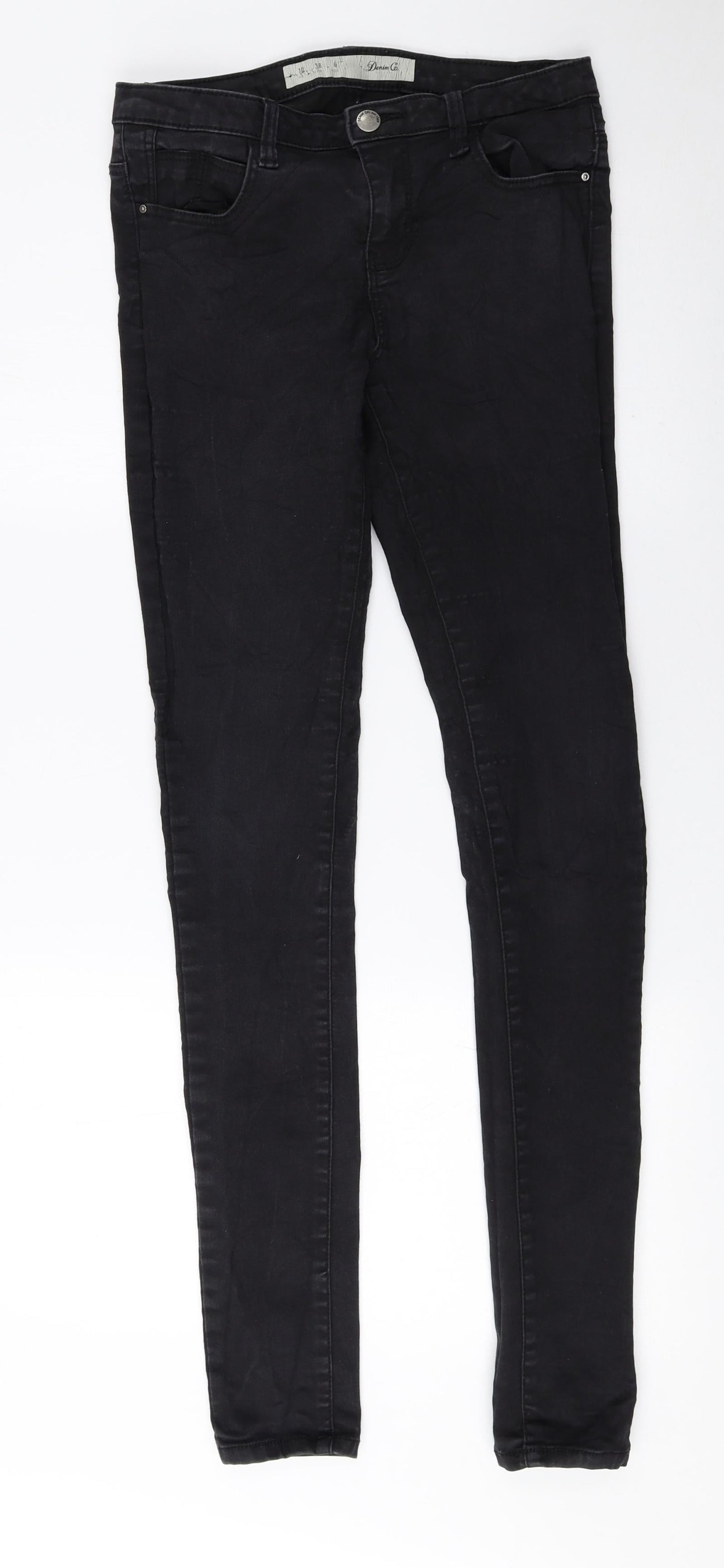 Denim & Co. Womens Black Cotton Skinny Jeans Size 10 L29 in Regular Zip