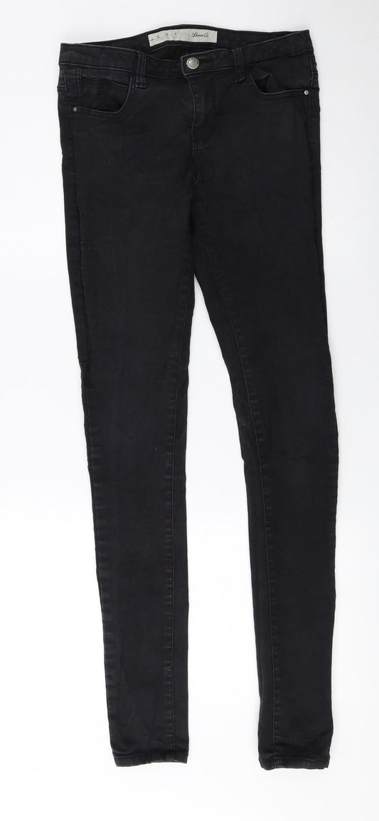Denim & Co. Womens Black Cotton Skinny Jeans Size 10 L29 in Regular Zip