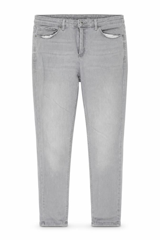 Marks and Spencer Womens Grey Cotton Skinny Jeans Size 12 L27 in Regular Zip