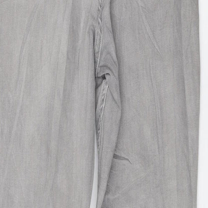 Marks and Spencer Womens Grey Cotton Skinny Jeans Size 12 L27 in Regular Zip