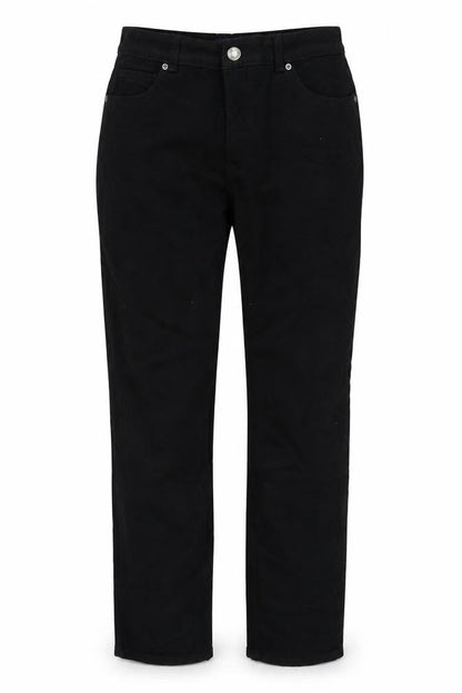 Basic Editions Womens Black Cotton Tapered Jeans Size 8 L28 in Regular Zip