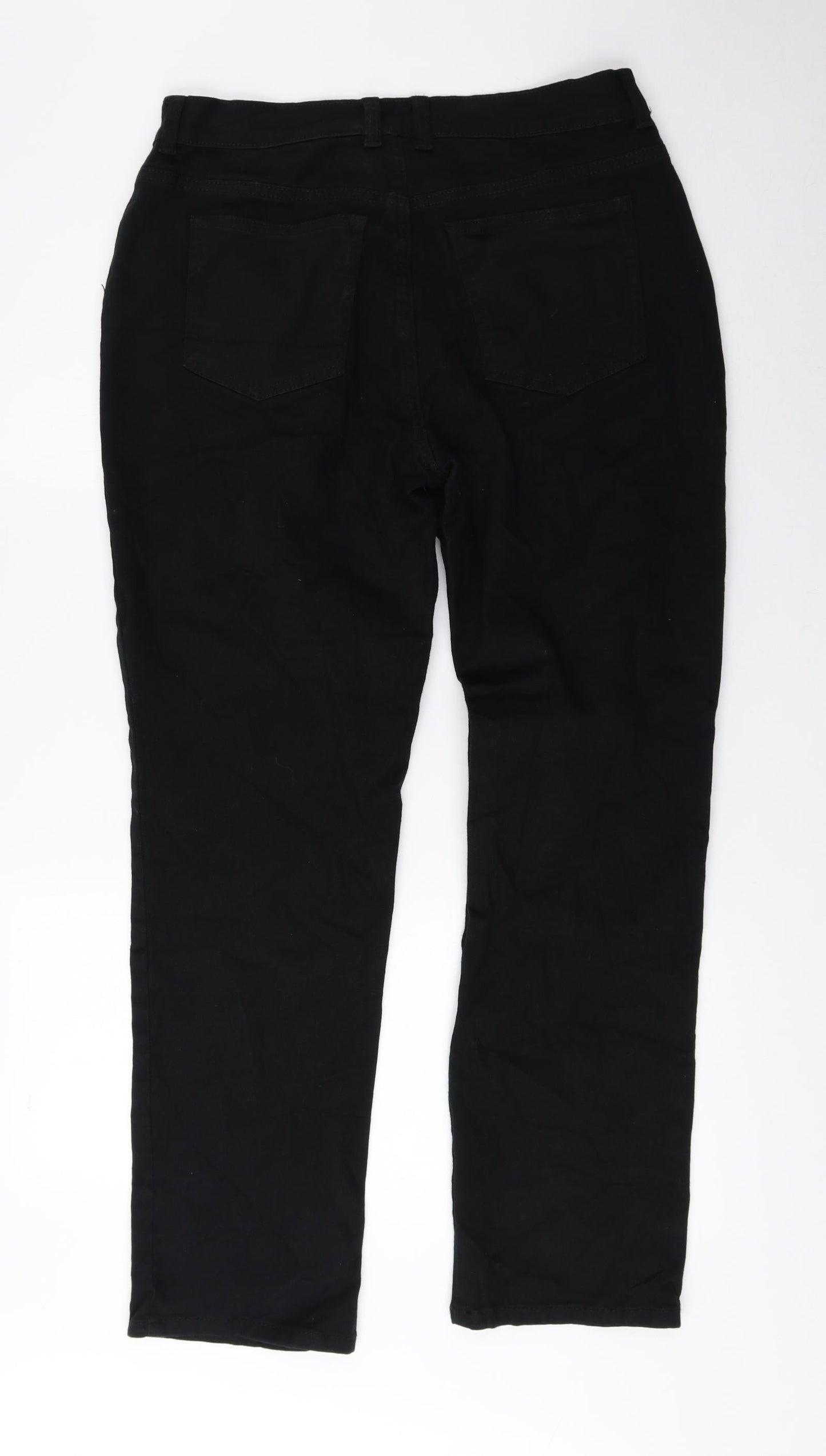 Basic Editions Womens Black Cotton Tapered Jeans Size 8 L28 in Regular Zip
