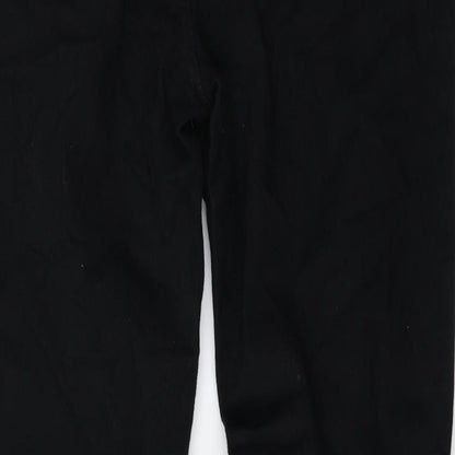Basic Editions Womens Black Cotton Tapered Jeans Size 8 L28 in Regular Zip
