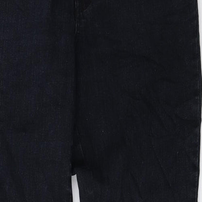 LEXI Womens Black Cotton Straight Jeans Size 10 L30.5 in Regular Zip