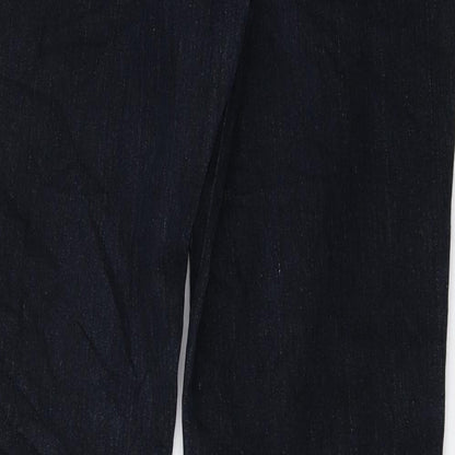 LEXI Womens Black Cotton Straight Jeans Size 10 L30.5 in Regular Zip