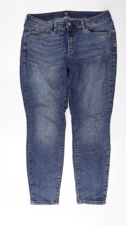 Gap Mens Blue Cotton Tapered Jeans Size 32 in L27 in Regular Zip