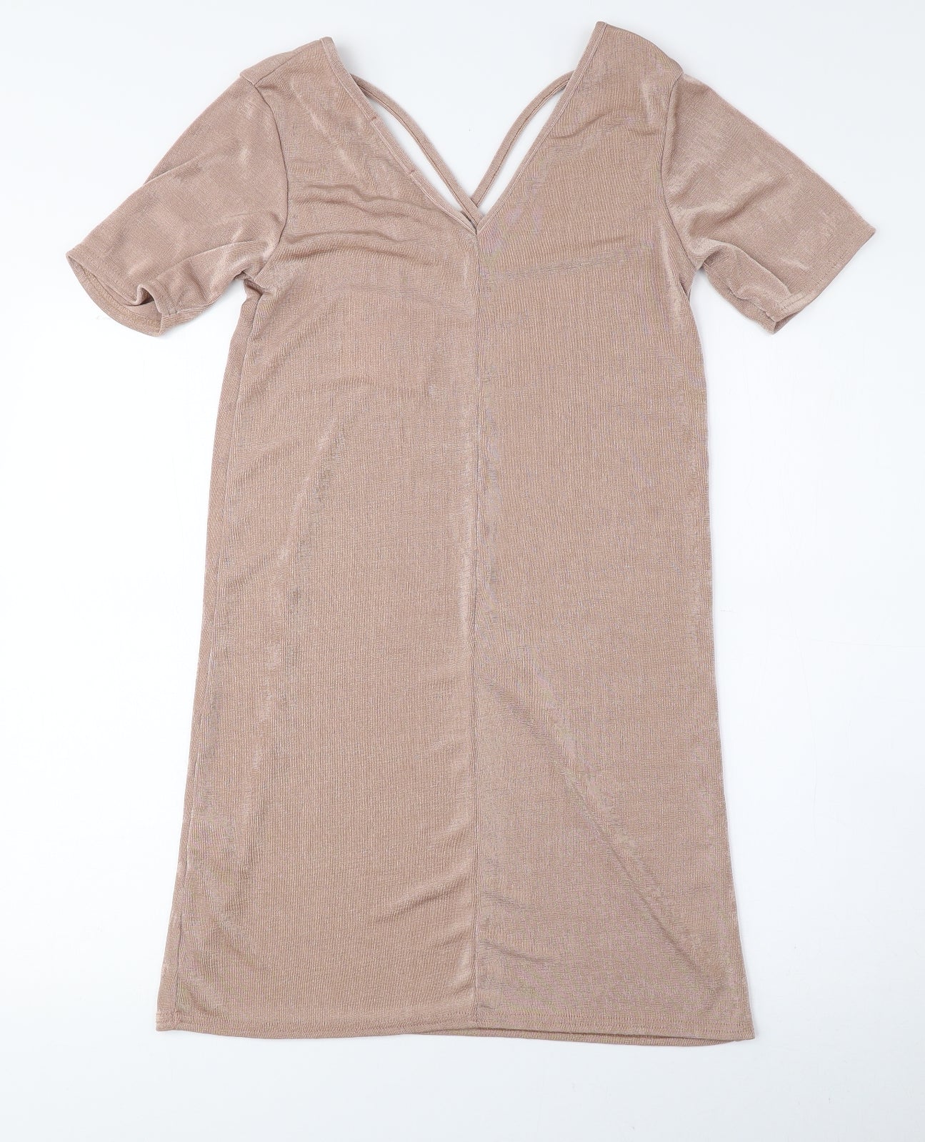 Missguided Womens Pink Polyester A-Line Size 6 V-Neck Pullover